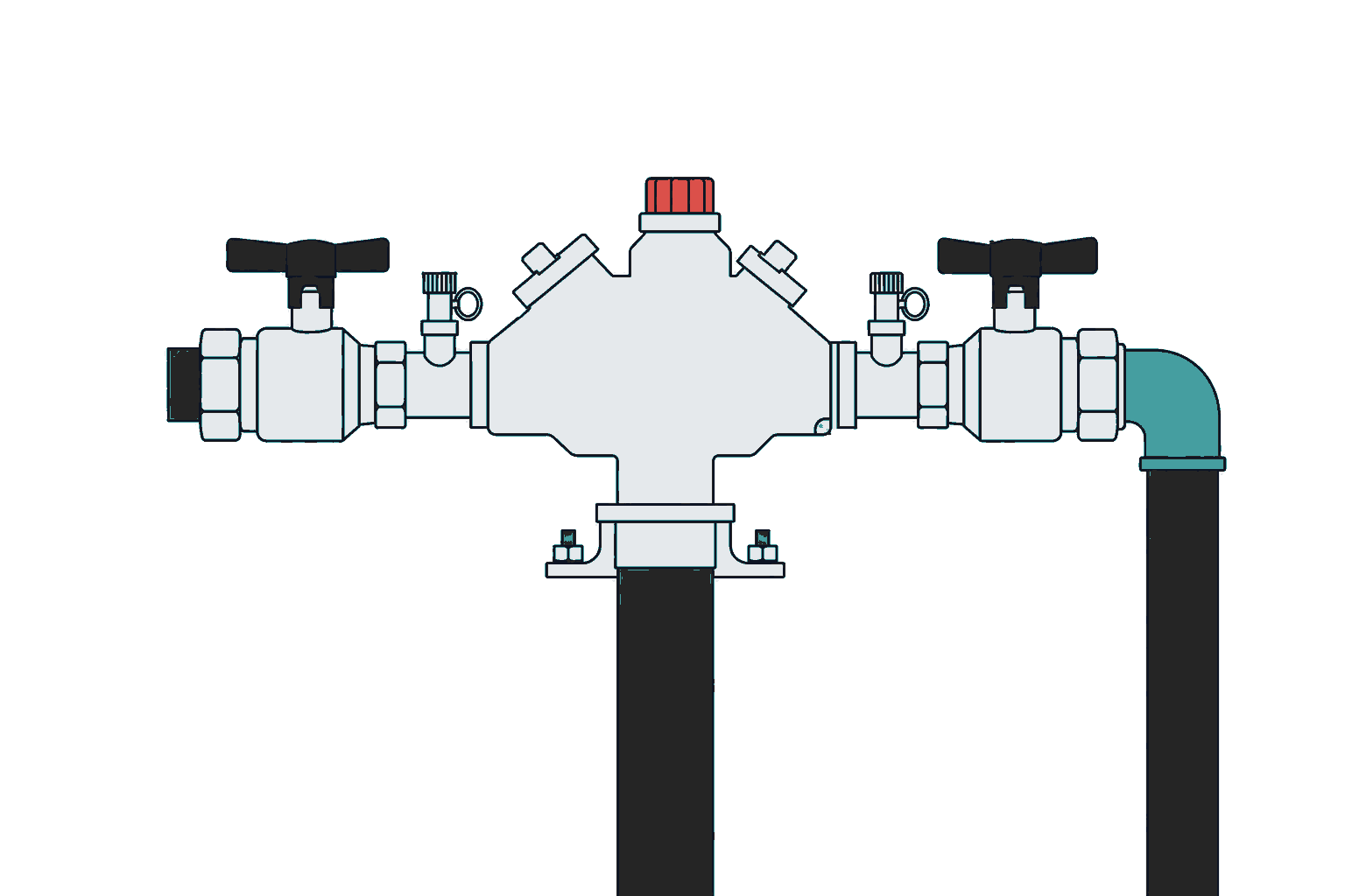 Backflow prevention assembly illustration