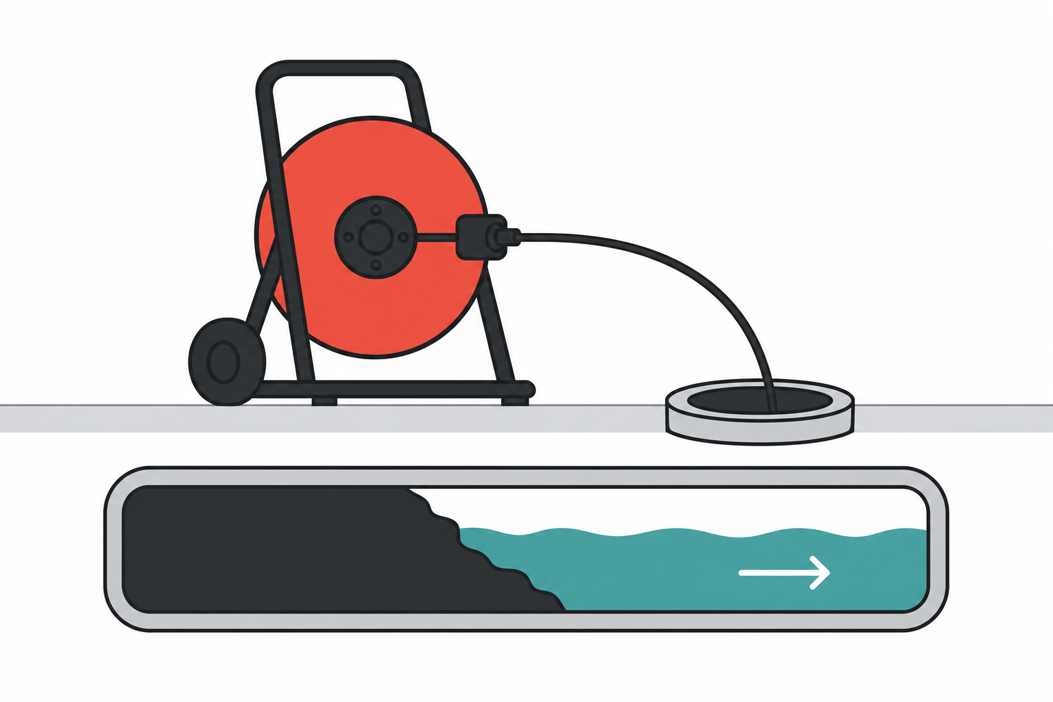 Sherwood Plumbing branded illustration: hero_drain cleaning