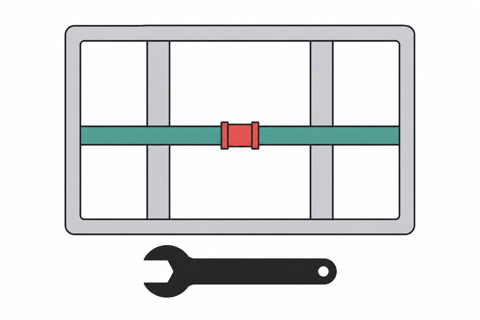 section leak-detection-repair illustration Sherwood Plumbing branded illustration: section_leak detection repair