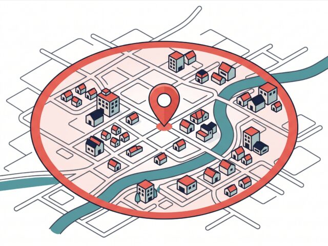 Illustrated map of the Sherwood Plumbing service area with a central location pin and 25-mile service radius